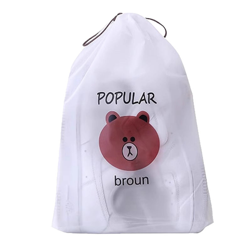Dust-proof and moisture-proof drawstring pocket for shoe storage