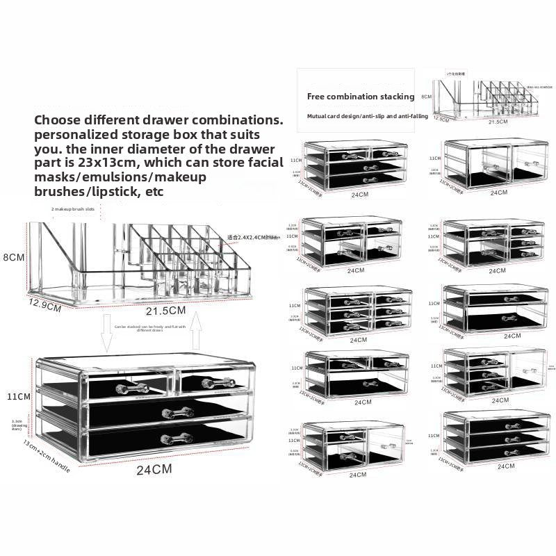 Dustproof and Waterproof Plastic Storage Box with Drawers