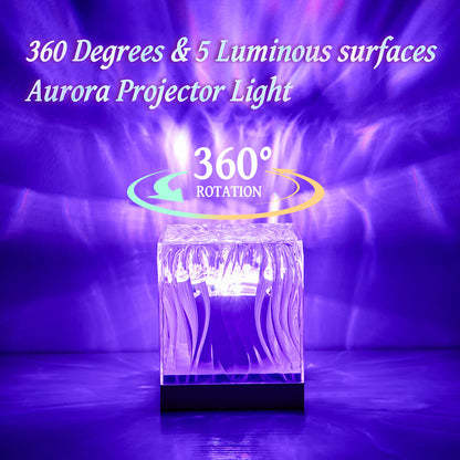 Dynamic water ripple light and shadow aurora lamp