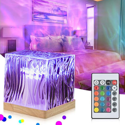 Dynamic water ripple light and shadow aurora lamp