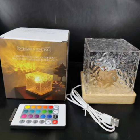 Dynamic water ripple light and shadow aurora lamp