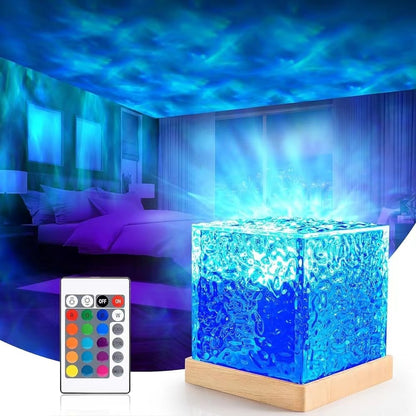 Dynamic water ripple light and shadow aurora lamp