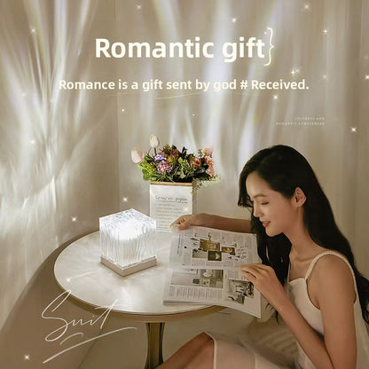 Dynamic water ripple light and shadow aurora lamp