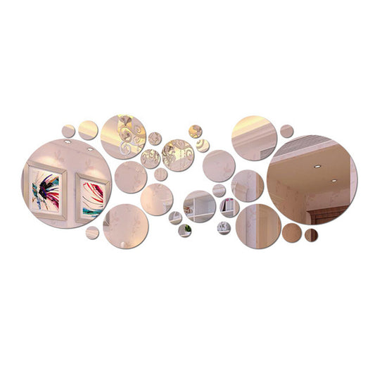 3D Acrylic Mirror Wall Sticker Big and Small Circles Decor