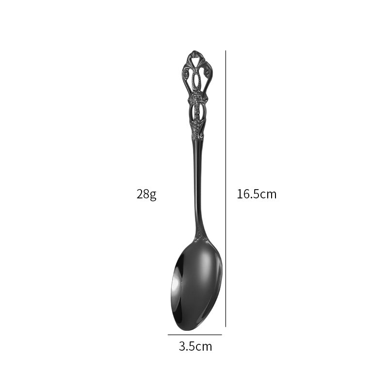Gold Plated Stainless Steel Spoon Western Dinnerware Set
