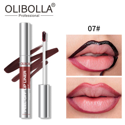 Peel-Off Matte Lip Gloss and Liner Set for Long-Lasting Color