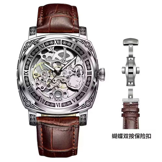Relief-cut Hollowed-out Fully Automatic Mechanical Watch For Men