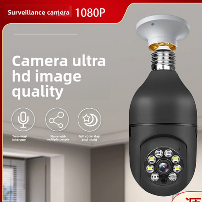 E27 WiFi Bulb Security Camera with Night Vision Monitoring