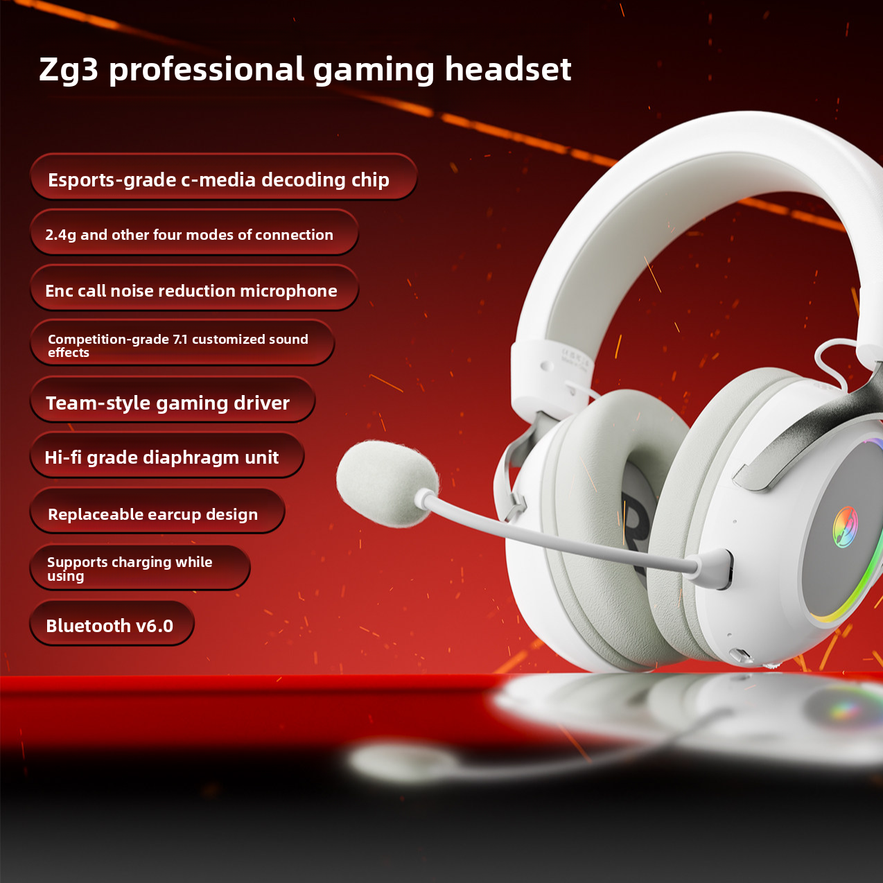 Zg3 E-Sports Gaming Headset for Clear Audio Voice Chat Gear