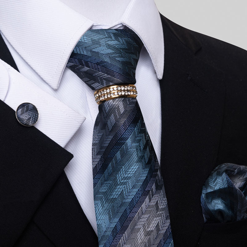 Multi Colored Striped Floral Mens Tie for Formal Party Wear