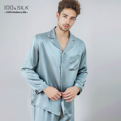 Mumi Heavyweight Silk Pajamas for Men Comfortable Sleepwear