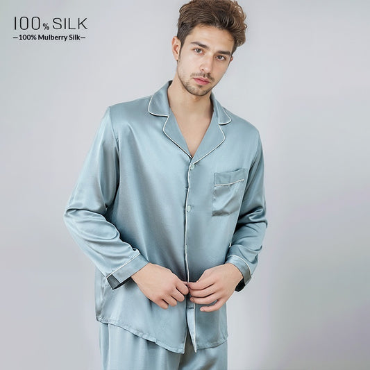 Mumi Heavyweight Silk Pajamas for Men Comfortable Sleepwear