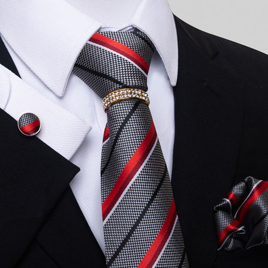 Multi Colored Striped Floral Mens Tie for Formal Party Wear