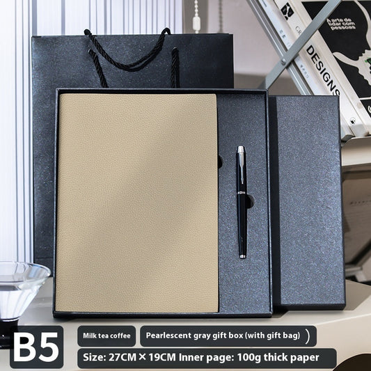 Soft Leather Covered Notebook with Litchi Pattern for Notes