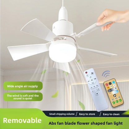 E27 Screw Ceiling Fan Lamp with Detachable Blades Remote Control