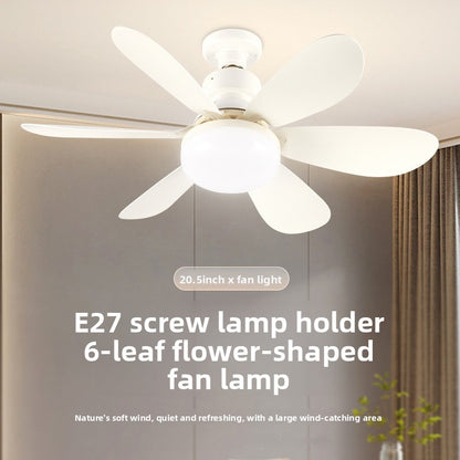 E27 Screw-Mount Ceiling Fan Light with Six Blades