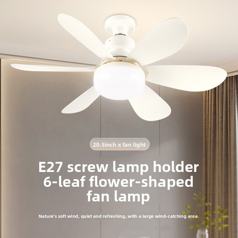 E27 Screw-Mount Ceiling Fan Light with Six Blades