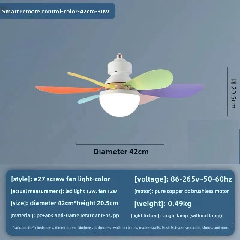 E27 Screw Mount Smart Ceiling Fan with Light