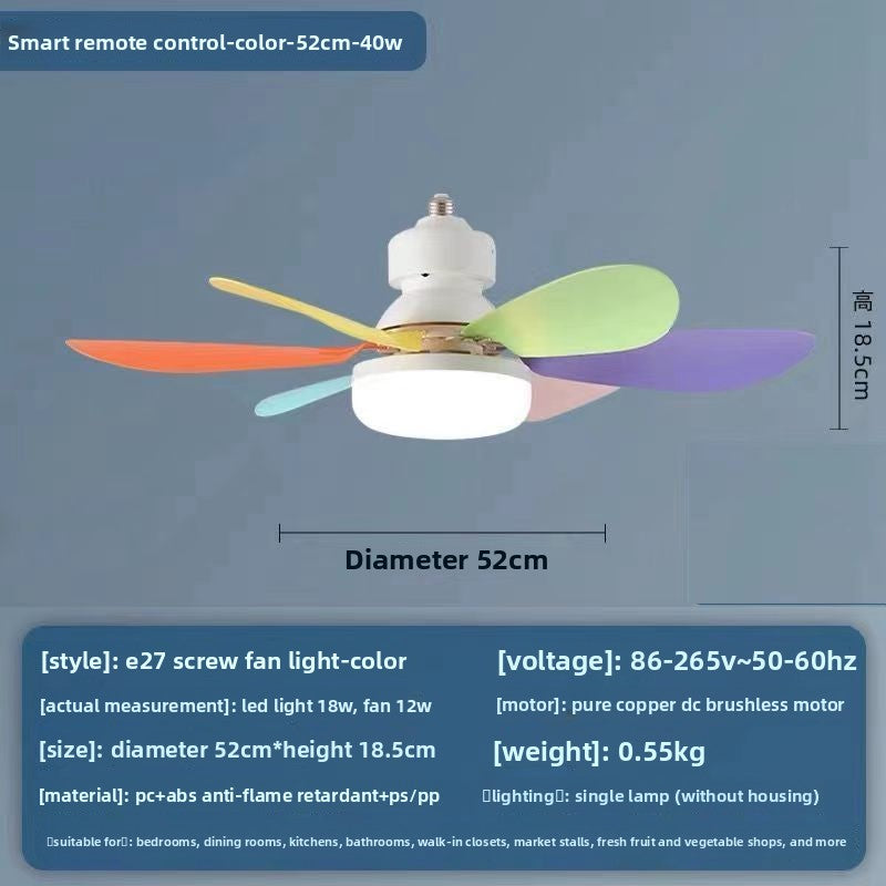 E27 Screw Mount Smart Ceiling Fan with Light