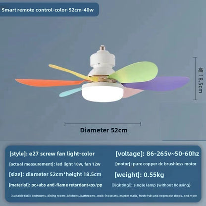 E27 Screw Mount Smart Ceiling Fan with Light