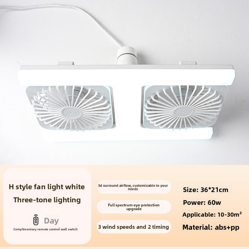 E27 Spiral Silent LED Fan Light