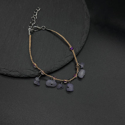 Buy Hand-Woven Raffia Pebble Bracelet & Anklet for Women