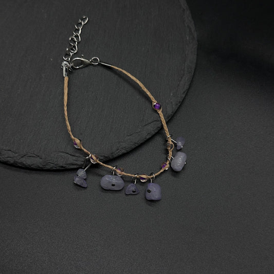Buy Hand-Woven Raffia Pebble Bracelet & Anklet for Women