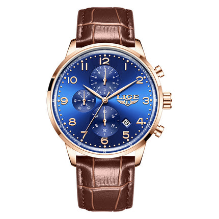 Multifunctional Calendar Leather Belt Men’s Mechanical Watch