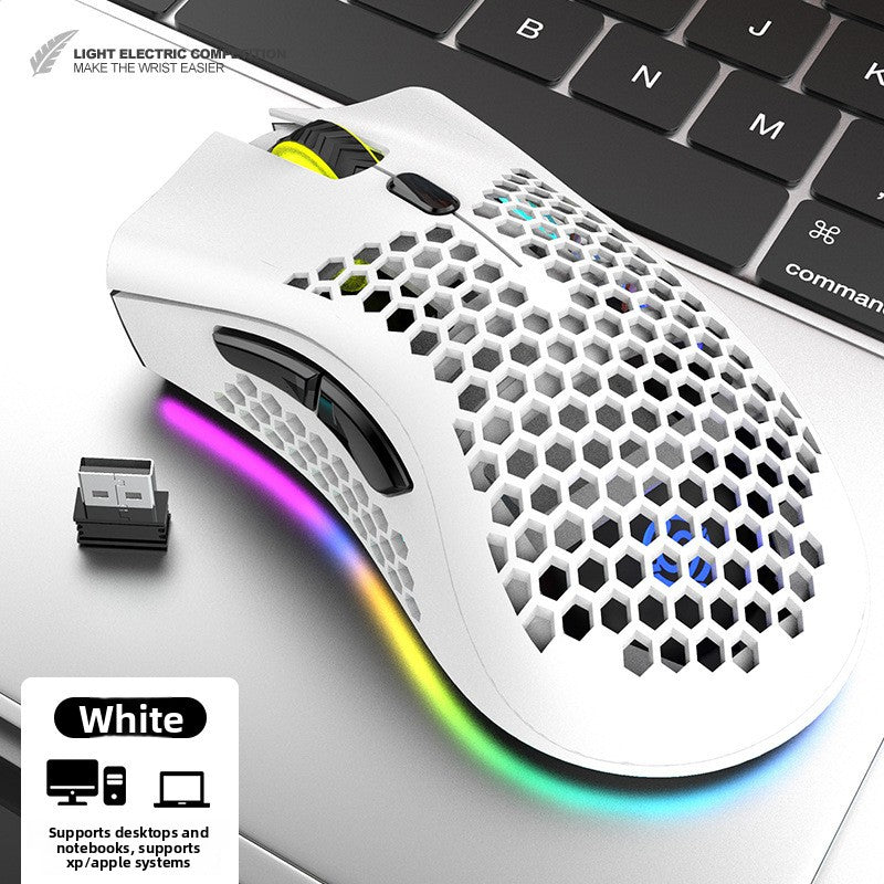 Rechargeable Wireless Gaming Mouse with LED Light Effects