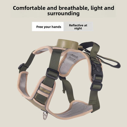 Automatic Retractable Dog Leash Harness Reflective Vest Fit