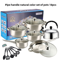 18pcs B stainless ear+Kettle+Tableware