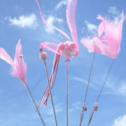 Feather Bell Cat Wand Toys for Hunting and Fun Exercise