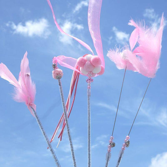 Feather Bell Cat Wand Toys for Hunting and Fun Exercise