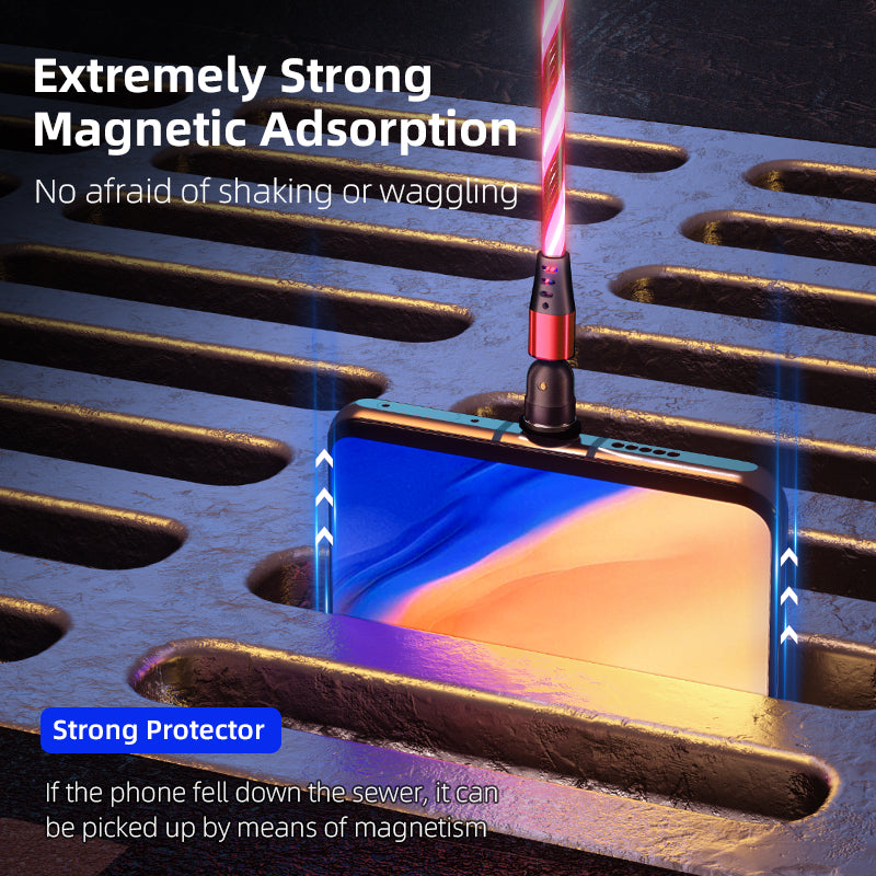 Buy 540° Rotating Luminous Magnetic Fast Charge Cable for Mobile