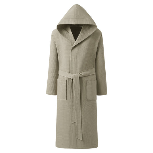 Buy Men’s Pure Cotton Hooded Bathrobe Soft Towels Robe
