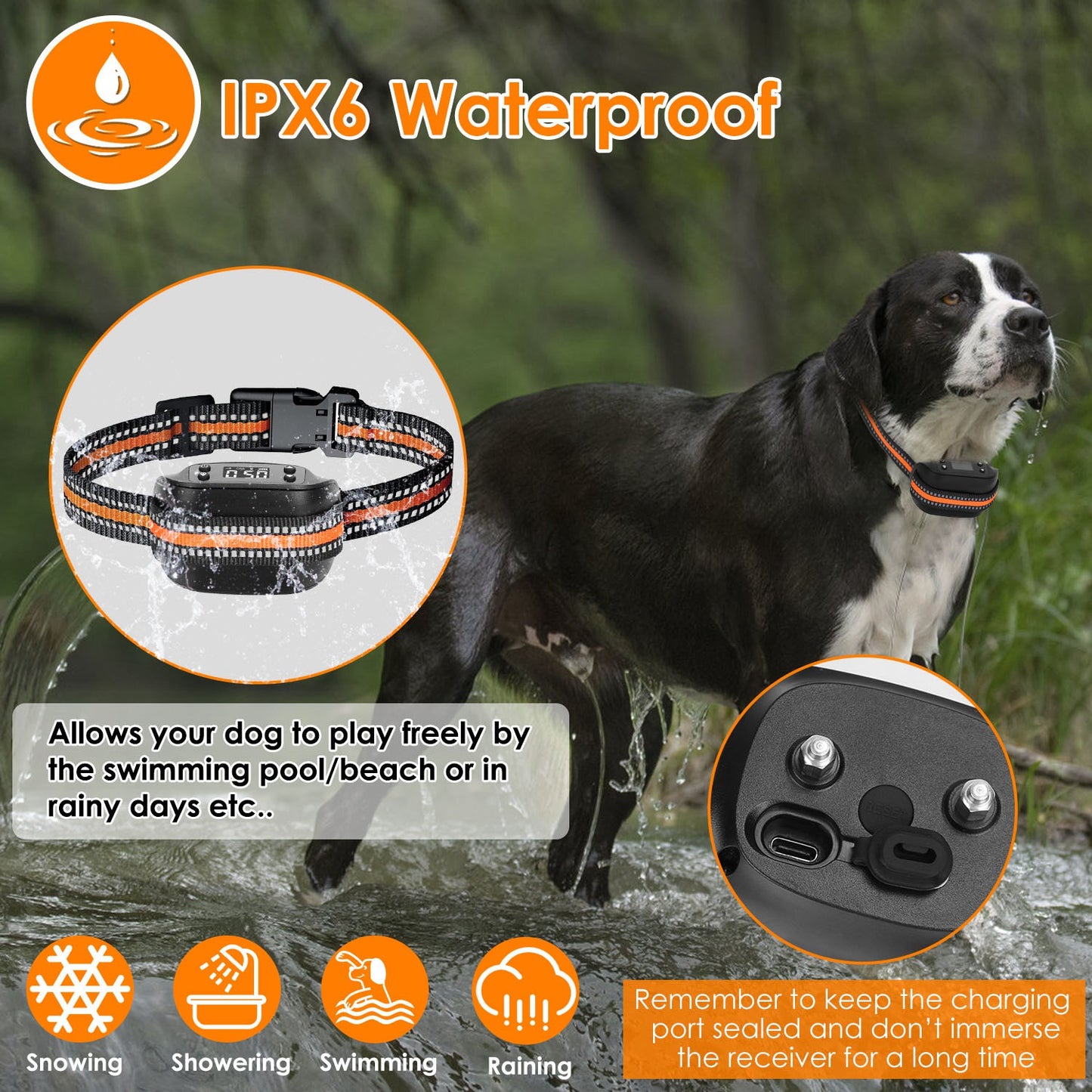 2-in-1 Dog GPS Fence Tracker Wireless Collar 32–2887FT Range