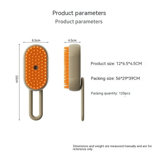 3-in-1 Electric Steam Pet Brush – Hair Removal & Massage Comb
