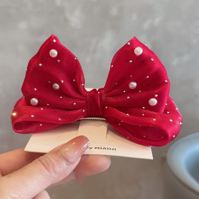 Buy Spring Summer Pearl Bow Hair Clip for Girls Online