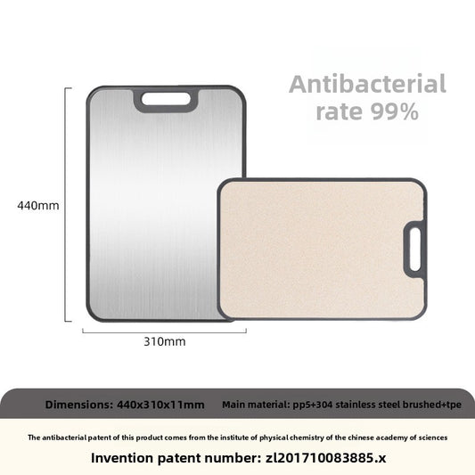 Stainless Steel Kitchen Cutting Board with Anti-Slip Base
