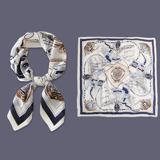 Yellow Small Square Silk Scarf For Women Fashion Accessory