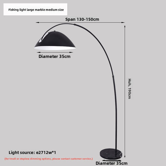 Curved LED Floor Lamp with Marble Base and Elegant Style