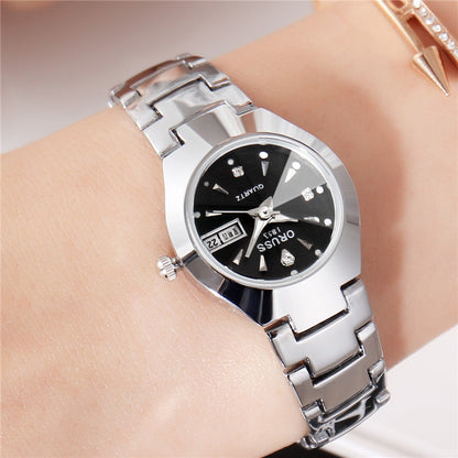 Fashion Waterproof Quartz Watch Tungsten Steel Color Couples
