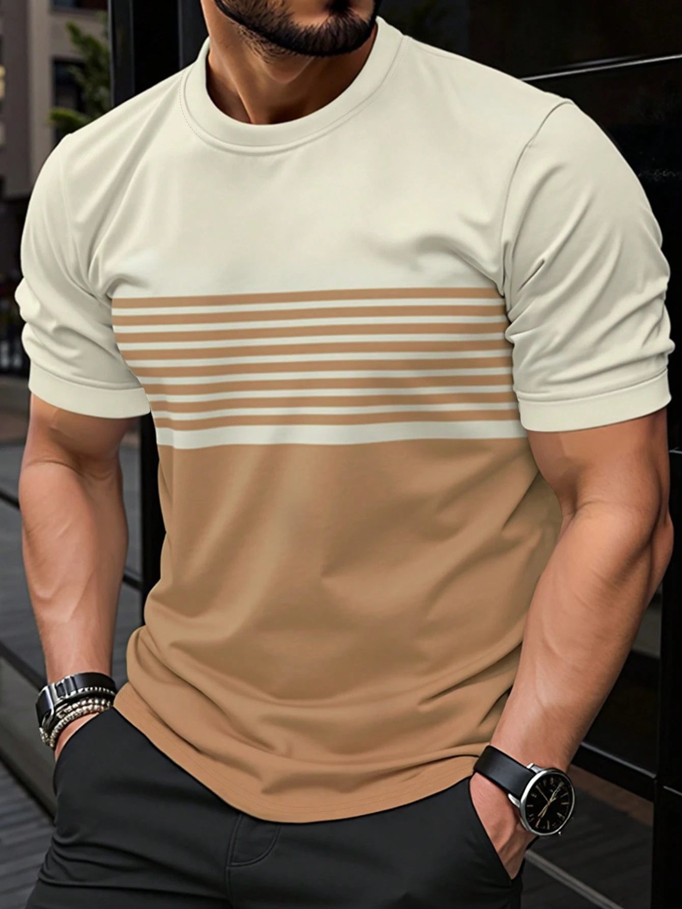Buy Men’s Crew Neck Casual Shirt – Minimalist Short Sleeve