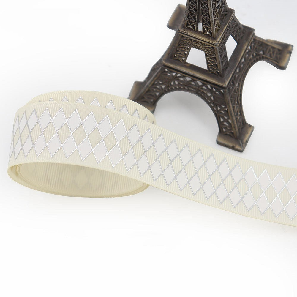 25mm Bronzing Geometric Rib Ribbon – Stylish Craft Ribbon