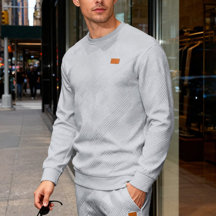 Relaxed-Fit Crew-Neck Sweatshirt – Textured Weave for Comfort