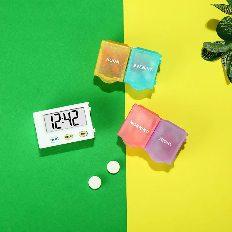 Smart Weekly Pill Organizer with Alarm Reminder Support