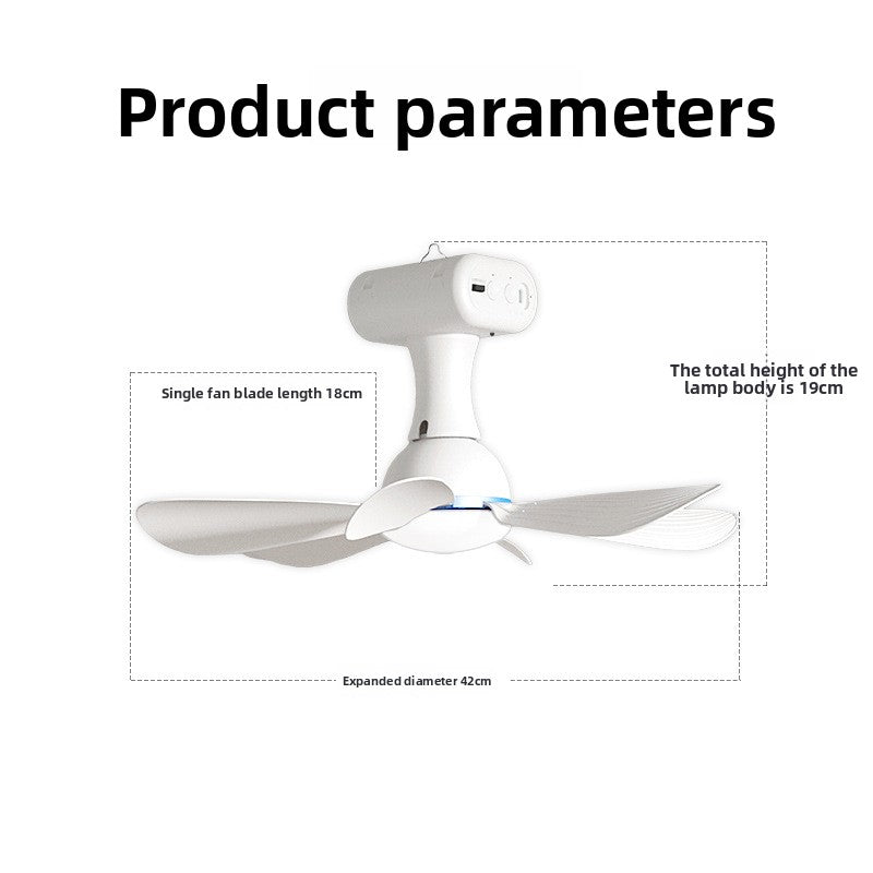 Multifunctional Solar Rechargeable Ceiling Fan Outdoor Use