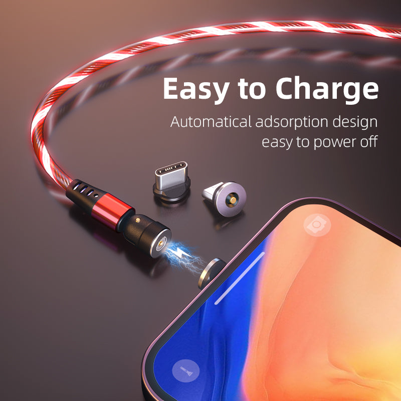 Buy 540° Rotating Luminous Magnetic Fast Charge Cable for Mobile