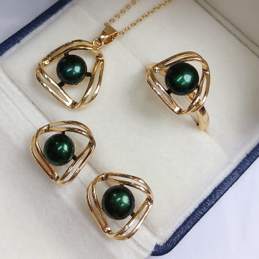 Simple and Exquisite Freshwater Pearl Necklace Jewelry Set