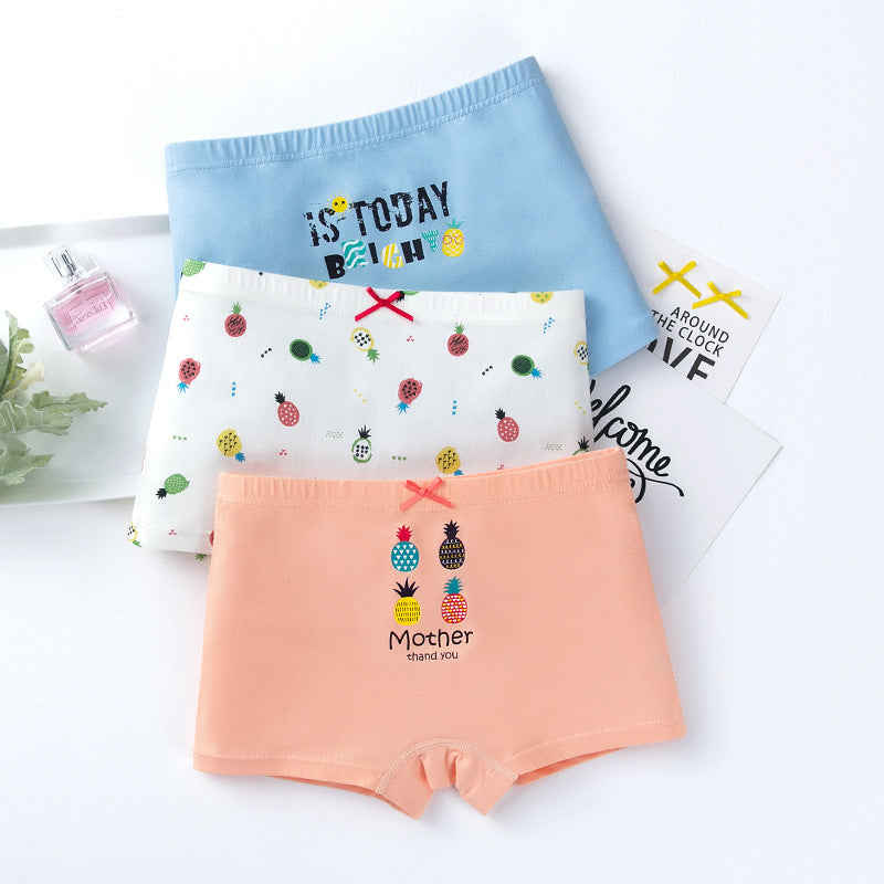 Creative Print Cotton Girls Underwear Boxer Set Comfortable